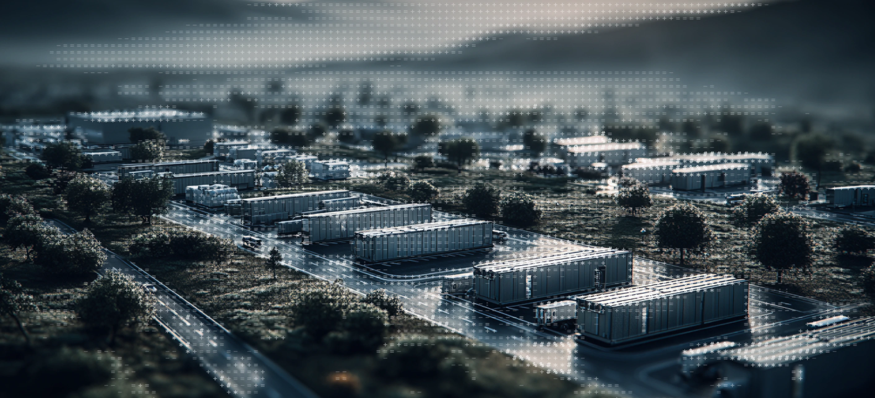 Luchtfoto van een OneQode datacenter-locatie