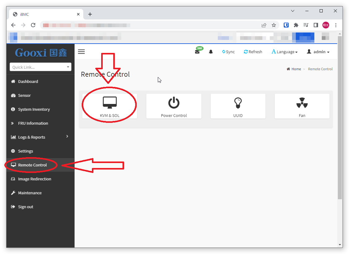 BMC Remote Control navigation